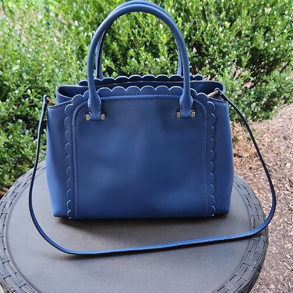 SOLD in bundle - EUC Kate Spade Hyacinth Blue Satchel Bag - Picture 3 of 10